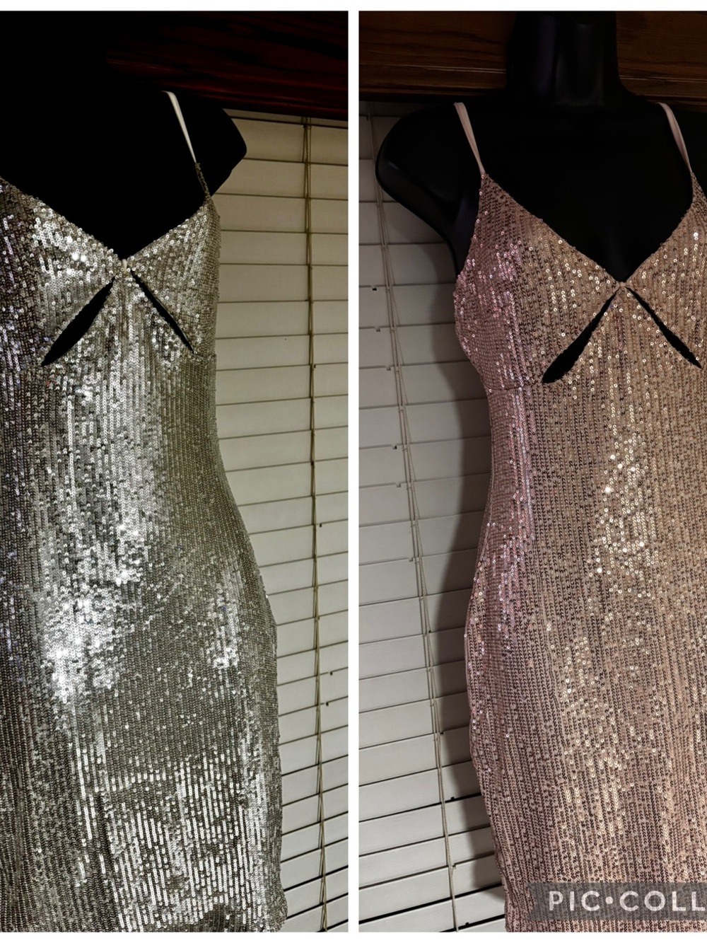 Bear Dance Silver Sequin Mini Dress with Cutout